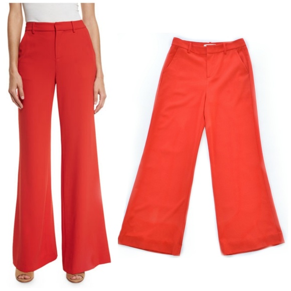 Alice + Olivia Pants - Alice + Olivia Paulette High-Waist Wide-Leg Pant